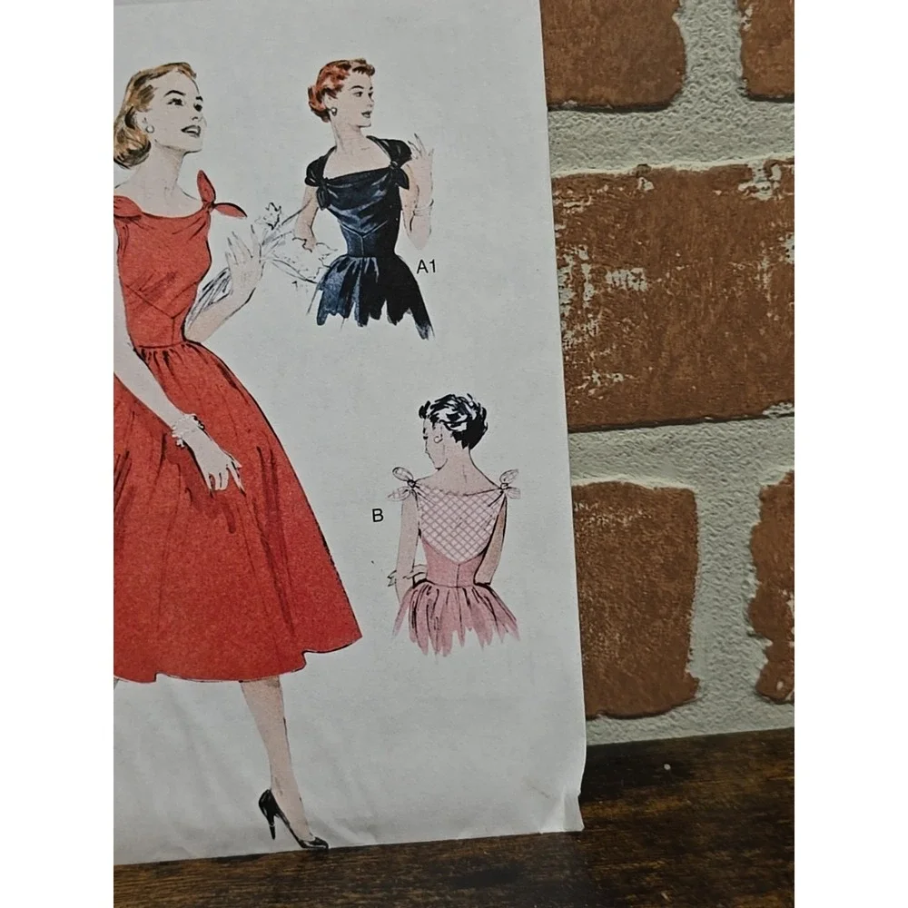 Butterick B5708 RETRO 53 Flared Dress Shoulder Ties Sewing Pattern sz 6-14